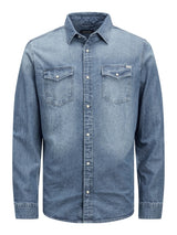 Jack & Jones Camicia in Jeans con Bottoni a Clips 12138115 -