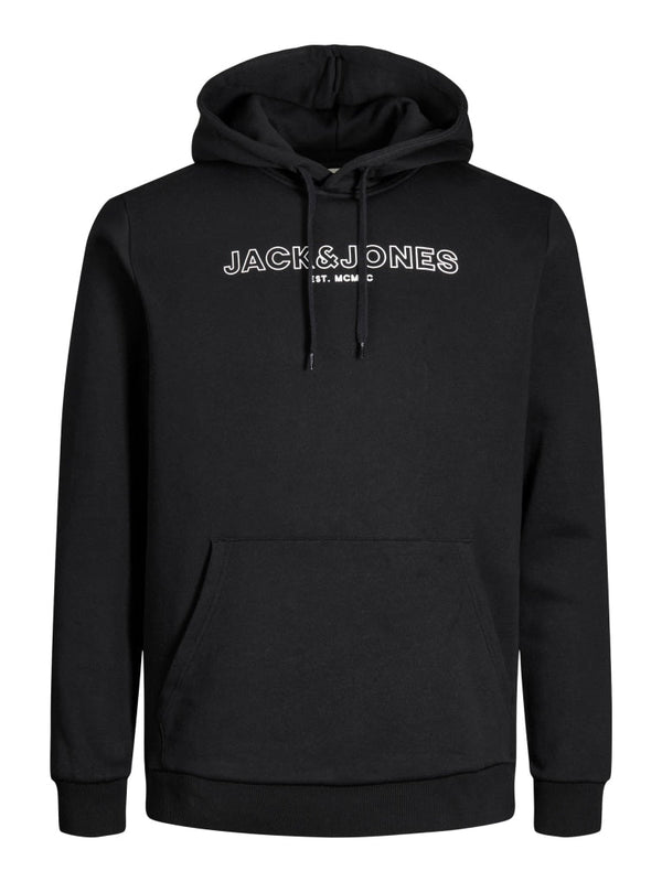 Jack & Jones JJBANK SWEAT HOOD PS 12197196 - BLACK / EU2XL 