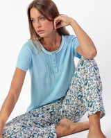 ADMAS PIGIAMA DONNA MANICA CORTA PANTALONE LUNGO CLASSIC CACHEMIRE 64042-0