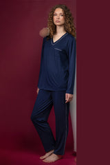 PIJAMA CUELLO PICO LUXURY PEARL C 64605-0