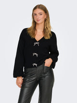 ONLDONNA LS BOW V-NECK CS KNT 15343634