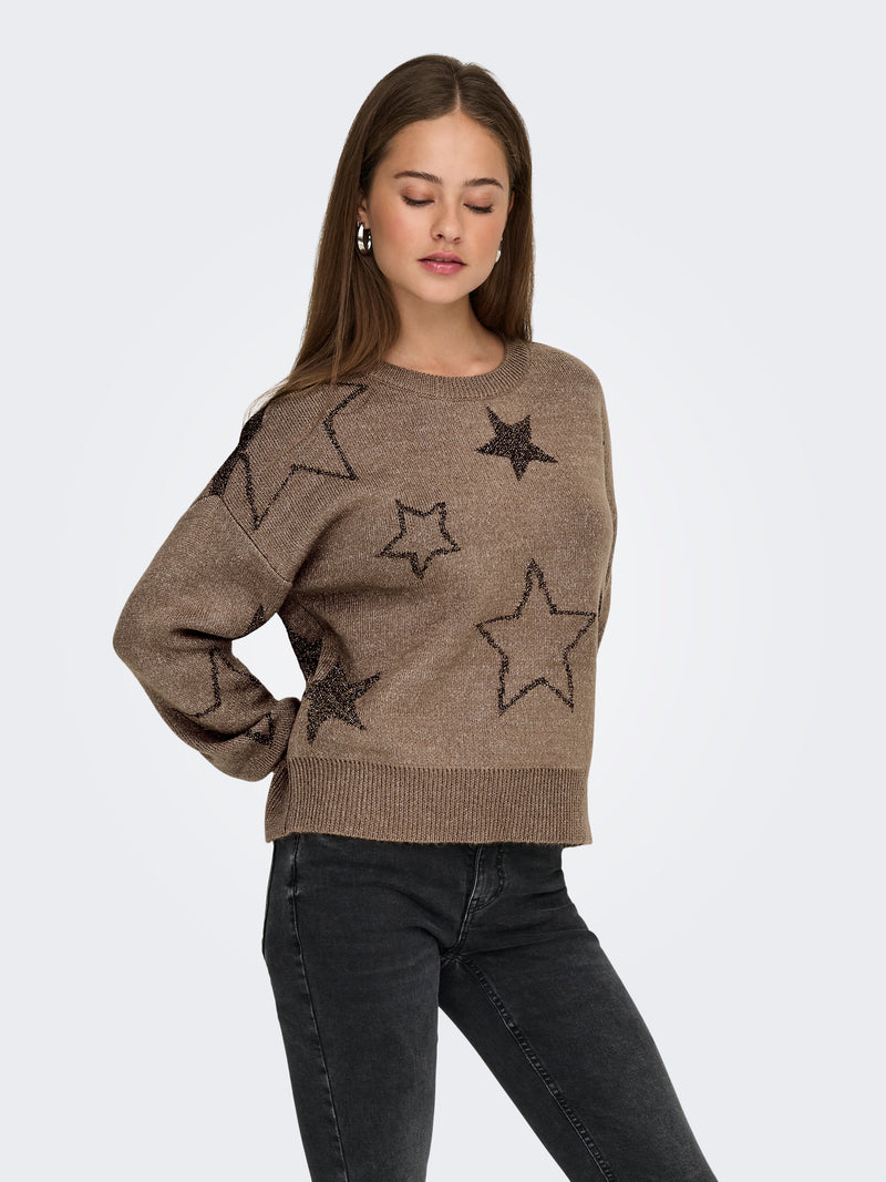 ONLROSIE LS O-NECK GLITTER KNT 15328250