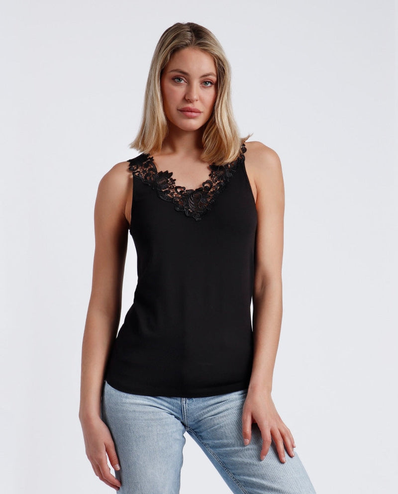 CAMISETA ESCOTE GUIPUR 43485-0 - T-SHIRT & TOP DONNA