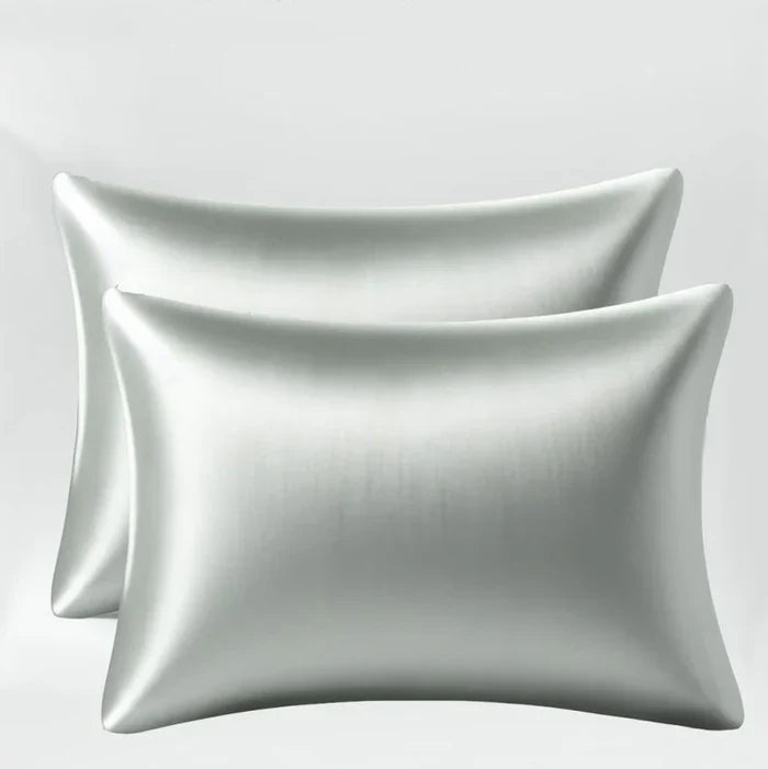 BIANCALUNA | Coppia Federe Letto in Seta di Bamboo CLARA