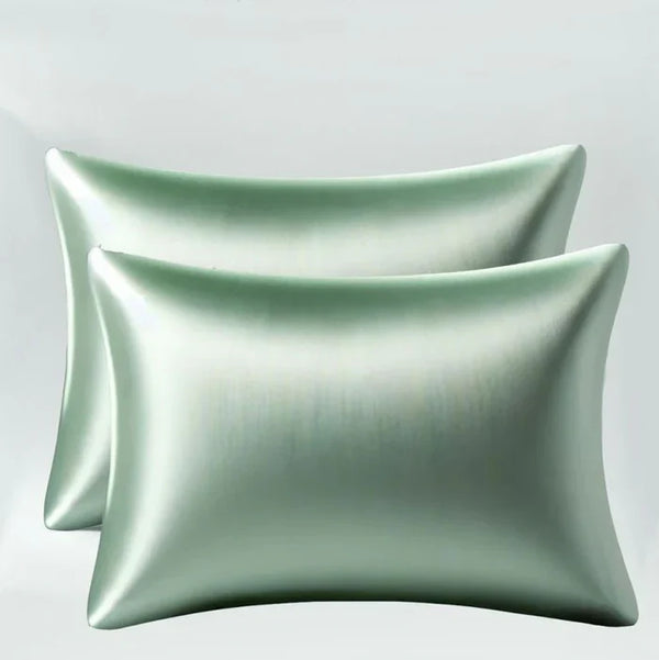 BIANCALUNA | Coppia Federe Letto in Seta di Bamboo CLARA