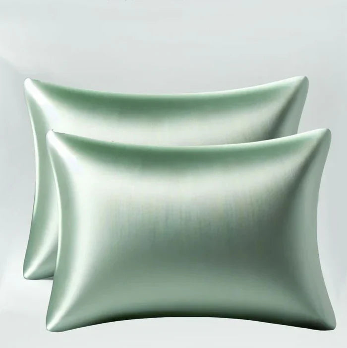 BIANCALUNA | Coppia Federe Letto in Seta di Bamboo CLARA