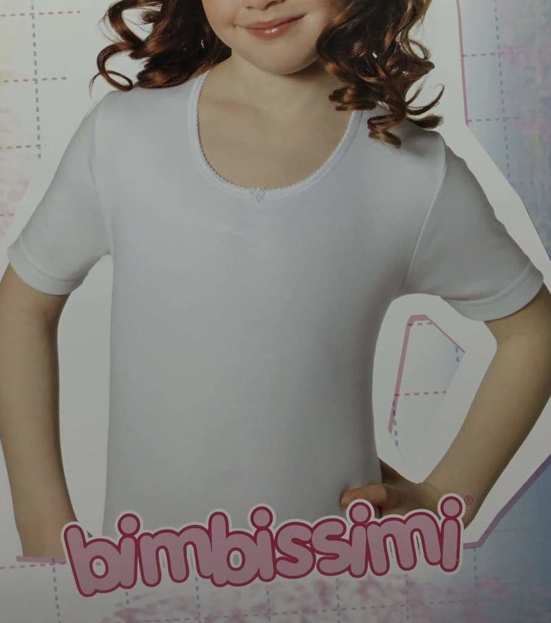 Bimbissimi Maglia Bambina con Manica Corta 100% Caldo Cotone