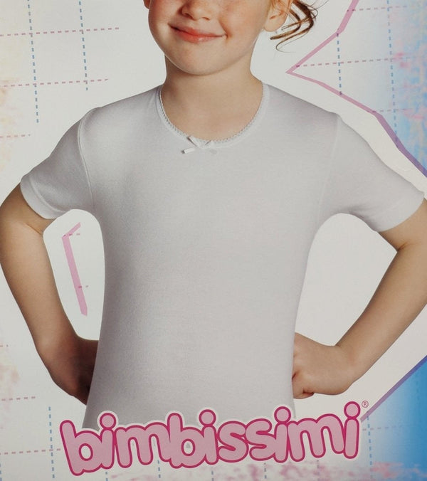 Bimbissimi Maglia Bambina in 100% Cotone con Manica Corta 