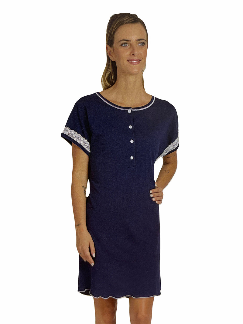 Camicia Da Notte 100 % Cotone 9126 - CAMICIA DA NOTTE DONNA