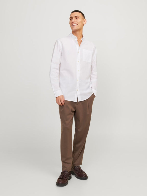 Camicia in Misto Lino manica lunga e Bottoncini 12182486 -