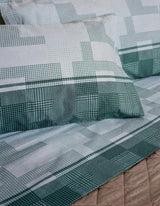 Completo Letto 1 Piazza 100 % Cotone OLIVIER 1P - Verde /