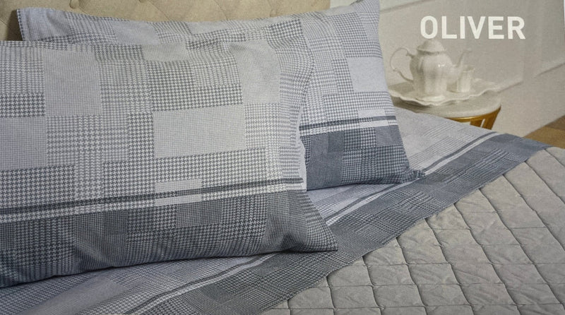 Completo letto matrimoniale 100% Cotone 240 X 290 OLIVIER 2P