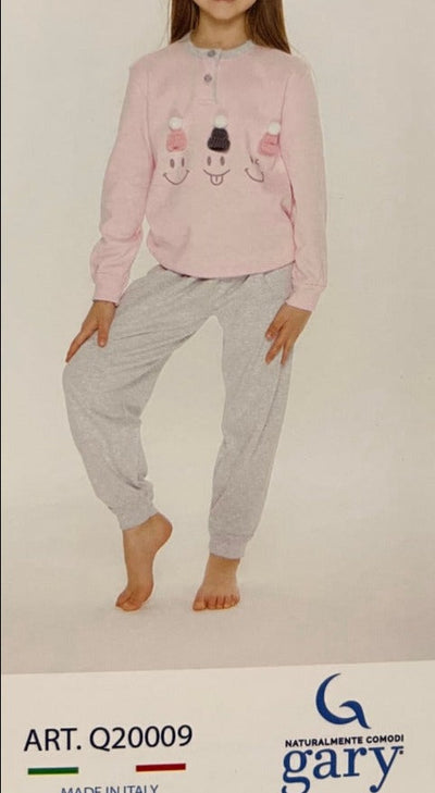 GARY Gary Pigiama Bambina in 100% Caldo Cotone con Manica
