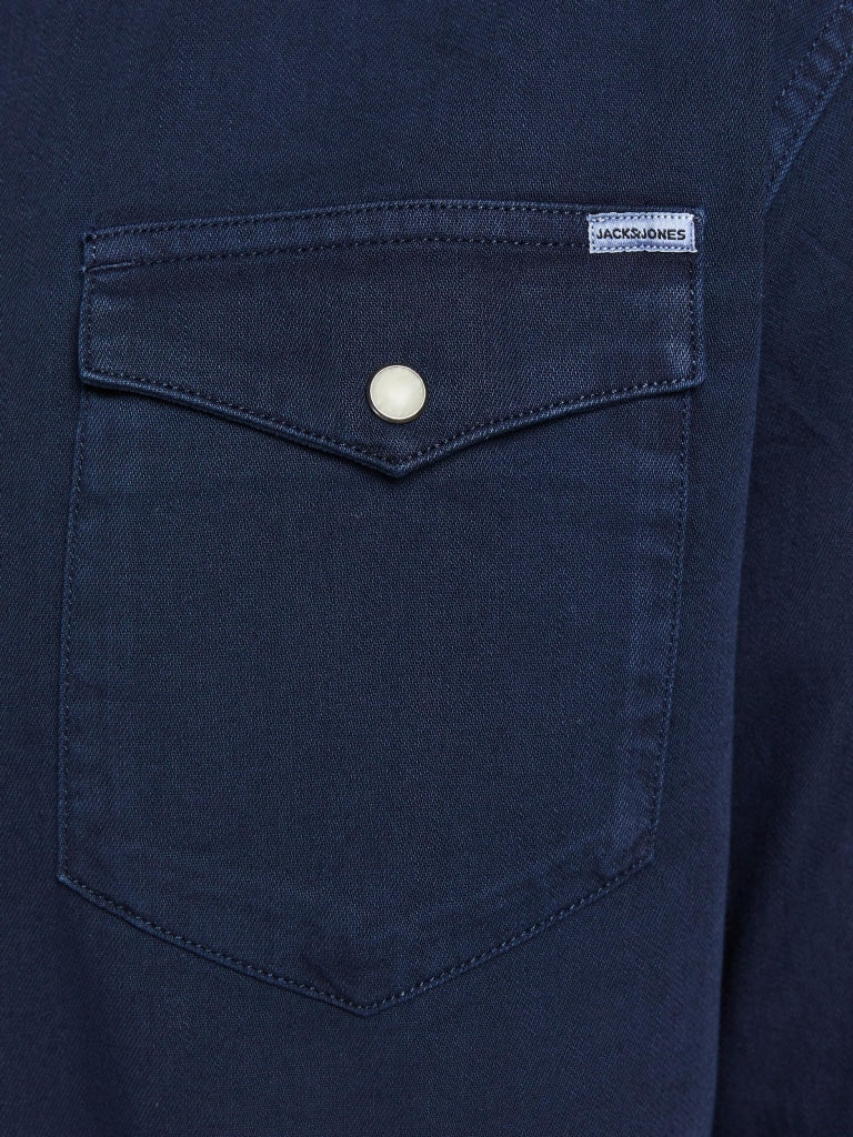 Jack & Jones Camicia in Jeans con Bottoni a Clips 12138115 -