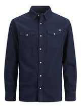 Jack & Jones Camicia in Jeans con Bottoni a Clips 12138115 -