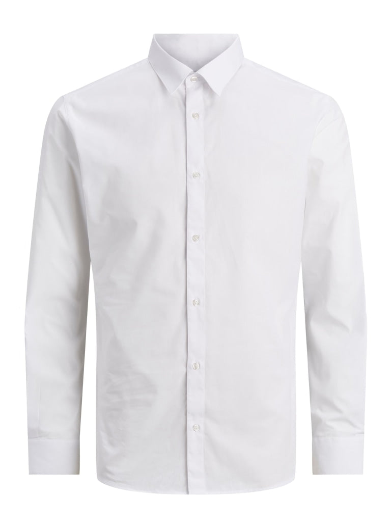 JJJOE SHIRT LS PLAIN NOOS JNR 12223343 - WHITE / 152 -