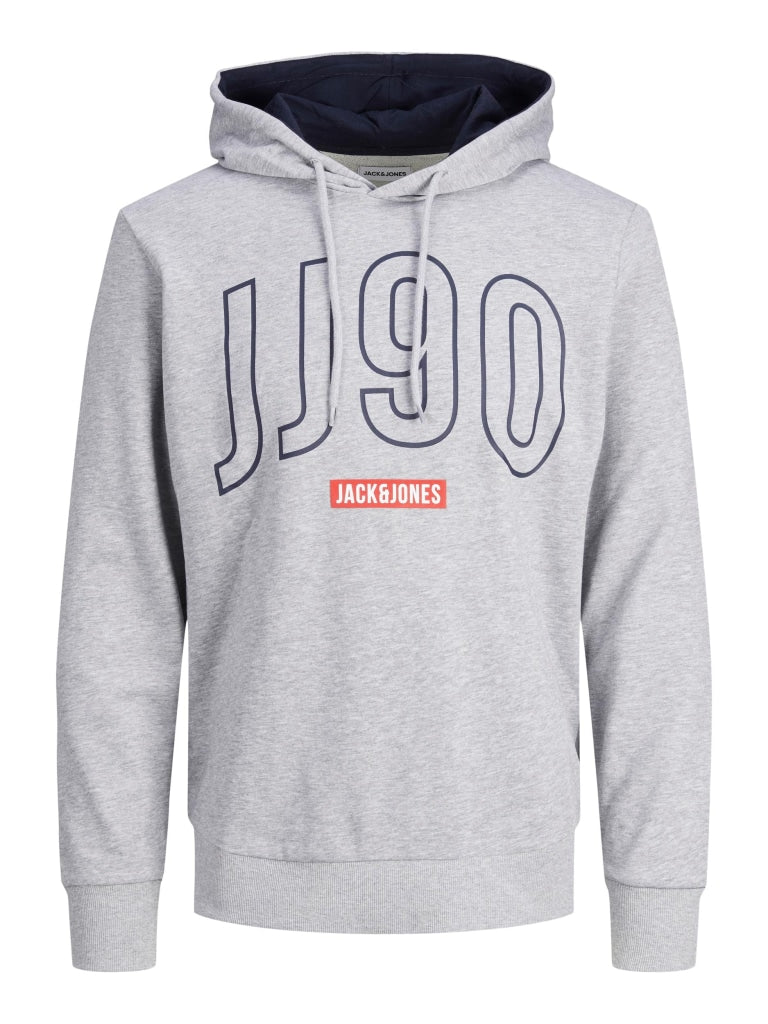 JJCOLINN SWEAT HOOD 12221185 - LIGHT GREY MELANGE / L- -