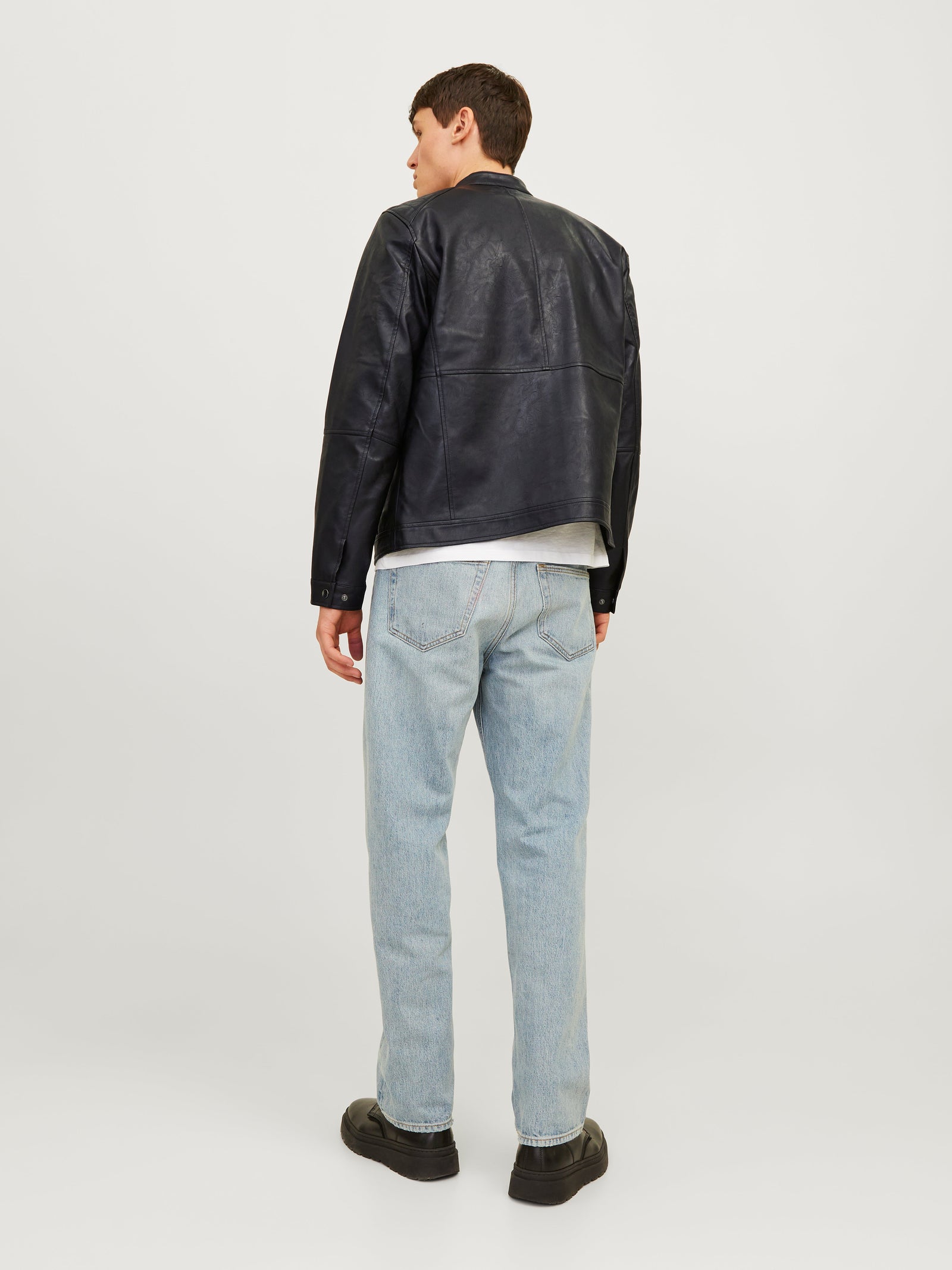 Jack & Jones Giacca In Ecopelle Uomo | Con Zip, Collo Coreano E Tasche Laterali | Stile Moderno E Confortevole - Foto 9