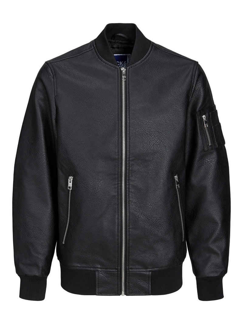 JJROCKY PU BOMBER JNR 12223383 - BLACK / 152 - ABBIGLIAMENTO