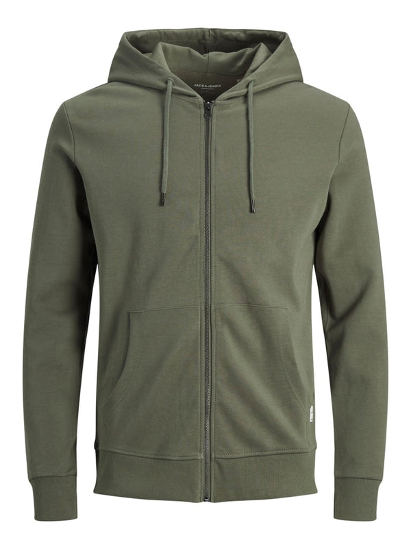 Jack & Jones JJEBASIC SWEAT ZIP HOOD NOOS 12181901 - Forest 