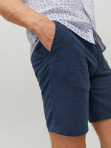 JPSTDAVE JJLINEN SHORTS DEK LN 12229629 - Blue Indigo / S -