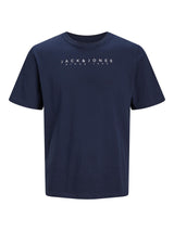 JJSETRA TEE SS CREW NECK 12247985 - Navy Blazer / L- -