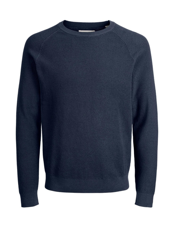 JCOCLASSIC WAFFLE KNIT CREW NECK JNR 12215957 - Navy Blazer 