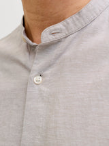 JJEBREEZE LINEN BLEND BAND SHIRT L/S SN 12288601 - CAMICIA