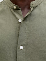 JJEBREEZE LINEN BLEND BAND SHIRT L/S SN 12288601 - CAMICIA
