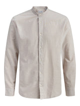 JJEBREEZE LINEN BLEND BAND SHIRT L/S SN 12288601 - CAMICIA