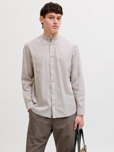 JJESUMMER LINEN BLEND BAND SHIRT L/S SN 12289184 - CAMICIA