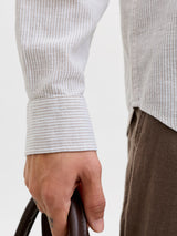 JJESUMMER LINEN BLEND BAND SHIRT L/S SN 12289184 - CAMICIA