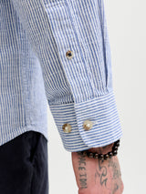 JJESUMMER LINEN BLEND BAND SHIRT L/S SN 12289184 - CAMICIA