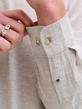 JJESUMMER LINEN BLEND BAND SHIRT L/S SN 12289184 - CAMICIA