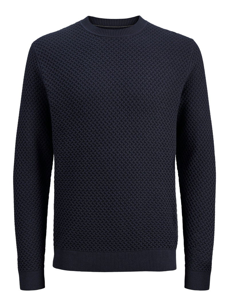 JPRBLUBARKLEY KNIT CREW NECK CH LN 12286611 - MAGLIERIA &