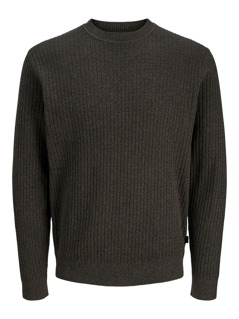JPRBLUBARKLEY KNIT CREW NECK CH LN 12286611 - MAGLIERIA &