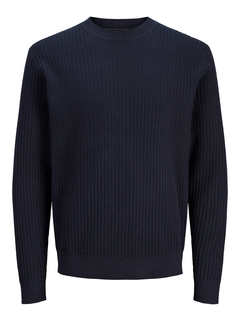 JPRBLUBARKLEY KNIT CREW NECK CH LN 12286611 - MAGLIERIA &