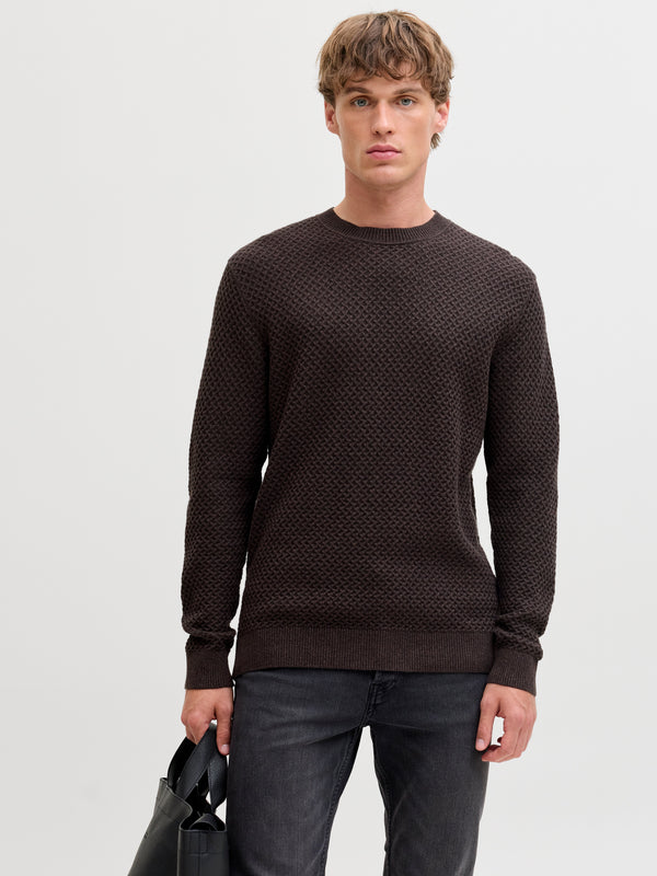 JPRBLUBARKLEY KNIT CREW NECK CH LN 12286611 - MAGLIERIA &