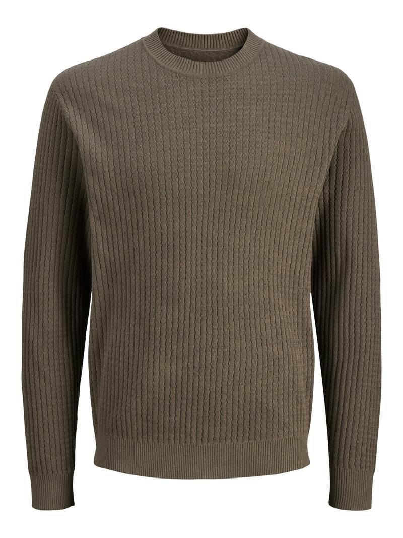 JPRBLUBARKLEY KNIT CREW NECK CH LN 12286611 - MAGLIERIA &
