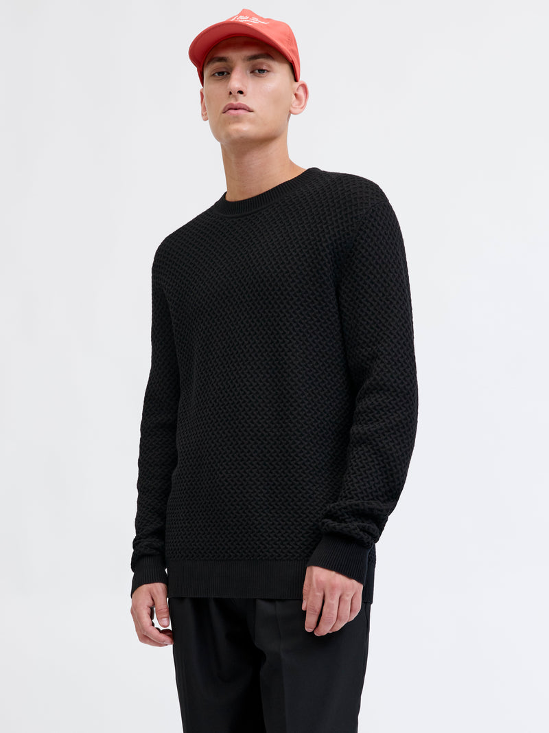 JPRBLUBARKLEY KNIT CREW NECK CH LN 12286611 - MAGLIERIA &