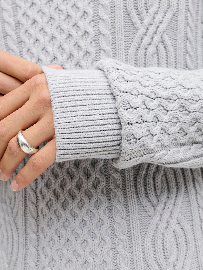 JPRBLUSEAN KNIT CABLE CREW NECK SN 12283486 - MAGLIERIA &