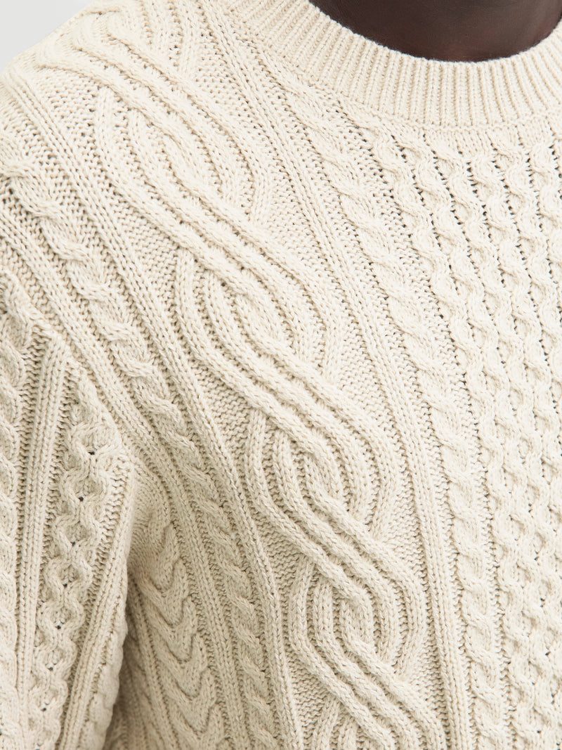 JPRBLUSEAN KNIT CABLE CREW NECK SN 12283486 - MAGLIERIA &
