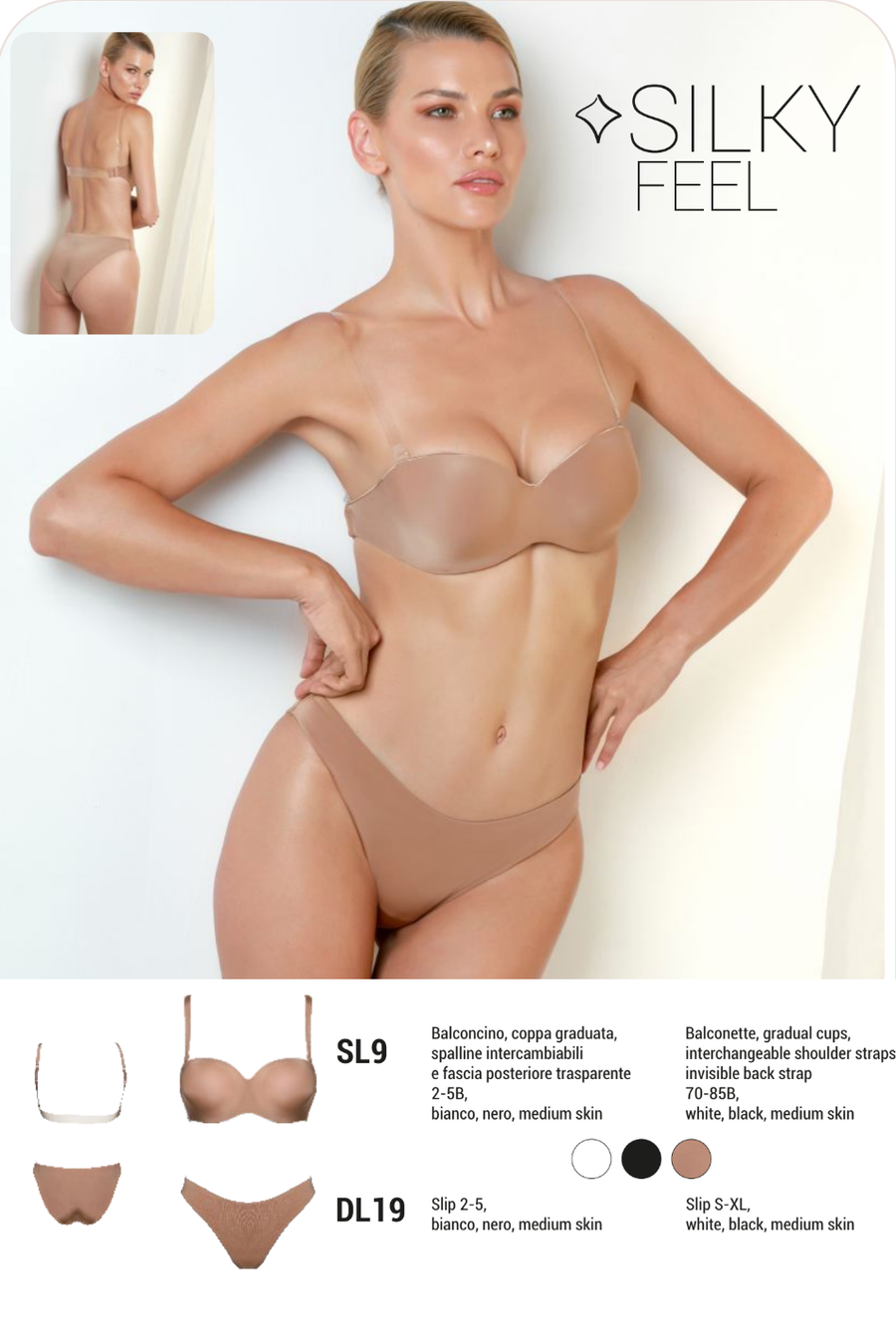 Reggiseno con fascia e spalline trasparenti online