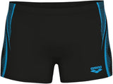 MEN’S SWIM SHORT GRAPHIC BLACK-TURQUOISE. 007621_580