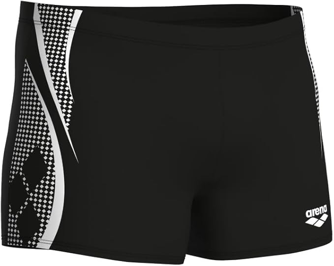 MEN’S SWIM SHORT GRAPHIC BLACK-WHITE 75. 007621_510