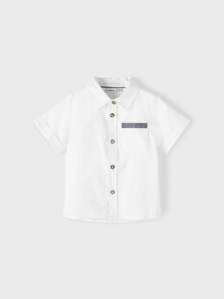 NMMHOMALLE SS SHIRT 13216662 - Bright White / 122/128 -