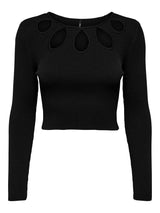 ONLALICIA L/S PEEK A BOO PULLOVER KNT 15272833 - BLACK / L- 