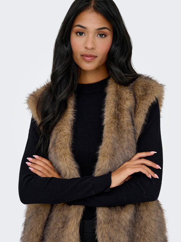 ONLDAWN LIFE FAUX FUR WAISTCOAT OTW 15354308 - GIACCA DONNA