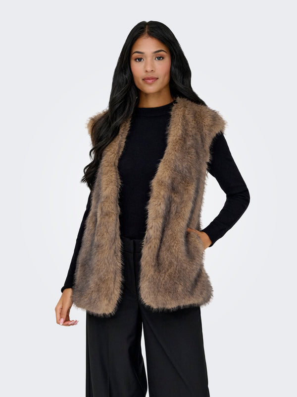 ONLDAWN LIFE FAUX FUR WAISTCOAT OTW 15354308 - GIACCA DONNA