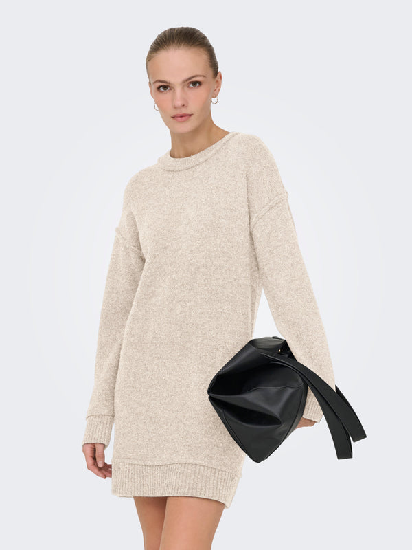 ONLHAZEL LIFE LS O-NECK DRESS BF KNT 15358599 - ABITO DONNA